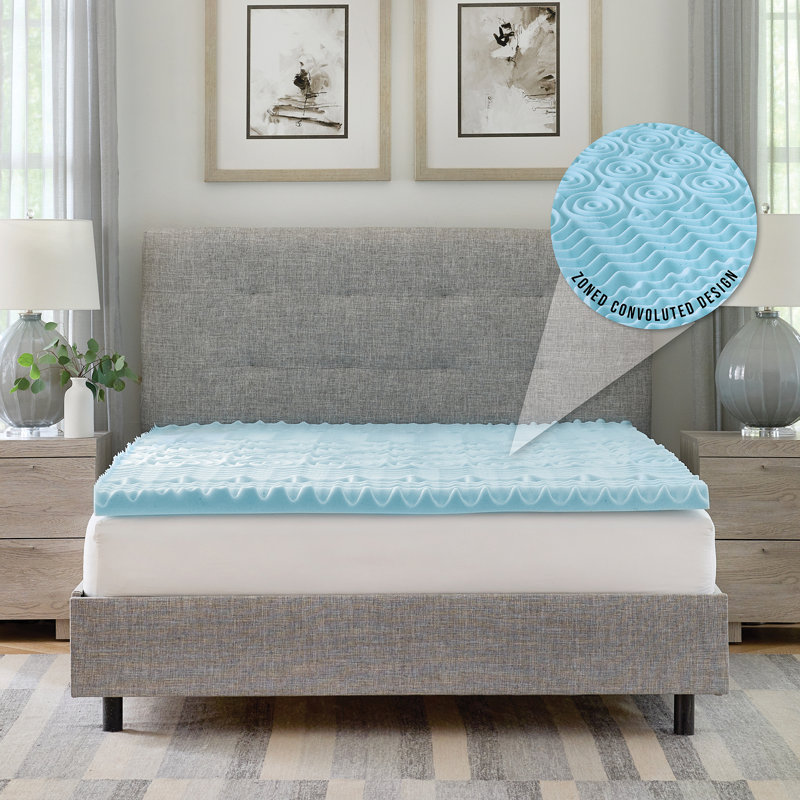 BodiPEDIC 2'' Gel Memory Foam Zoned Convoluted Mattress Topper